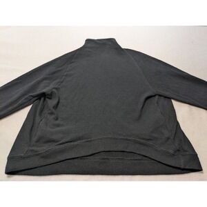 Free People Beach Sweatshirt Black XS Slouchy Textured Mock Neck Hi Low Pocket